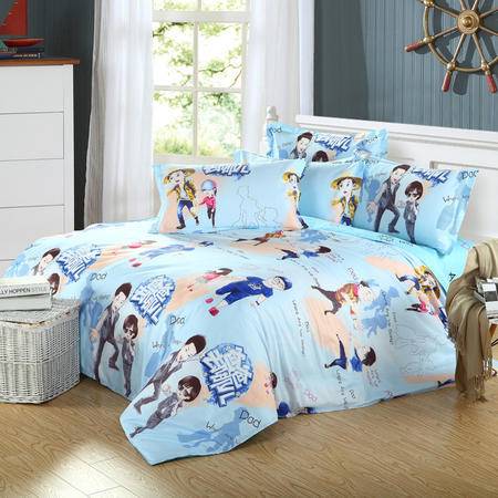 唯眠紡家紡全棉斜紋床上用品四件套 爸爸去哪兒主題，1.5米與1.8米通用四件套的完美之選